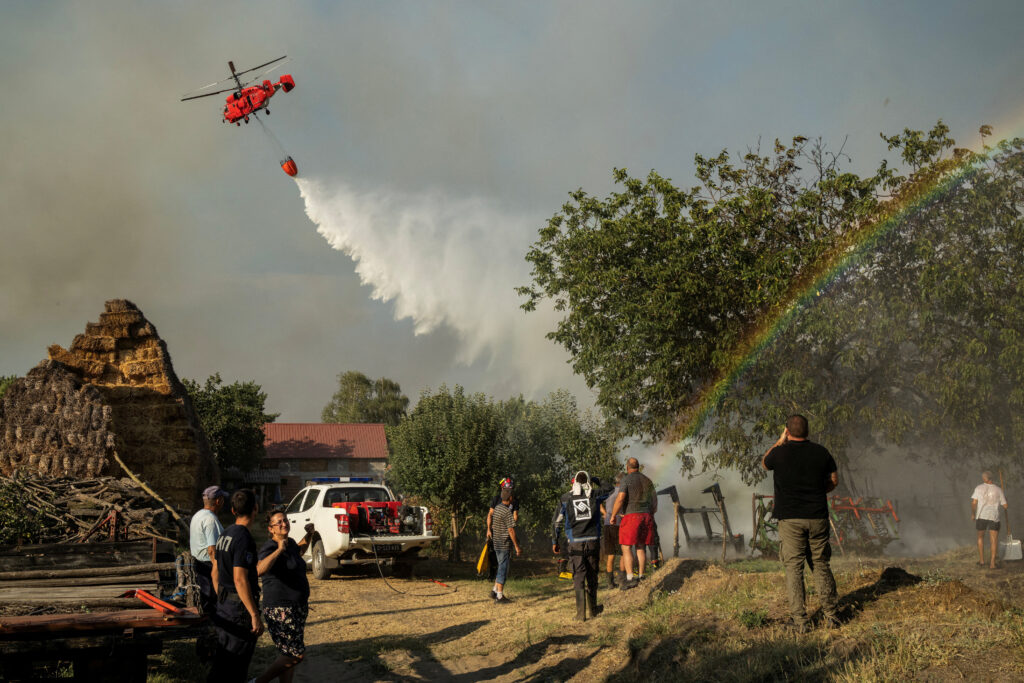 Wildfire burns in Serbia