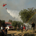 Wildfire burns in Serbia