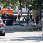 Aftermath of a Ukrainian drone attack in Belgorod