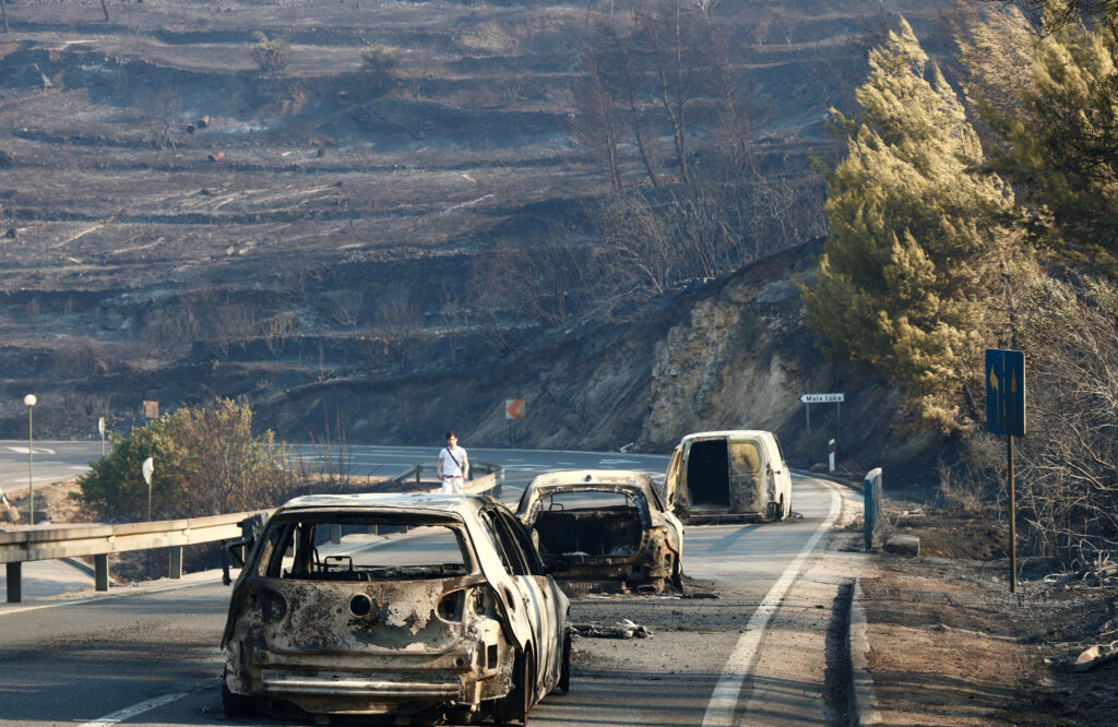 Aftermath of Wildfire Near Omis