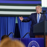 U.S. President Trump visits David S. Mack Center for Training and Intelligence in Garden City
