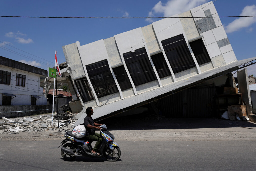 Aftermath of an earthquake that struck off the coast of Indonesia