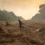 Wildfire burns in Serbia