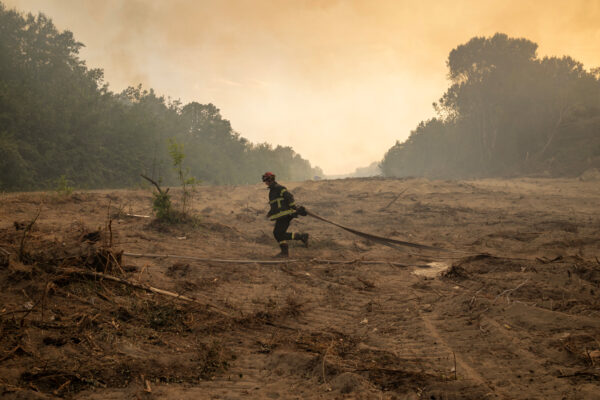 Wildfire burns in Serbia