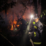 Wildfire burns in Serbia