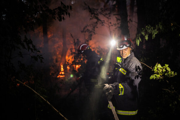 Wildfire burns in Serbia