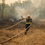 Wildfire burns in Serbia