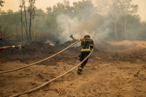 Wildfire burns in Serbia
