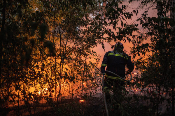 Wildfire burns in Serbia