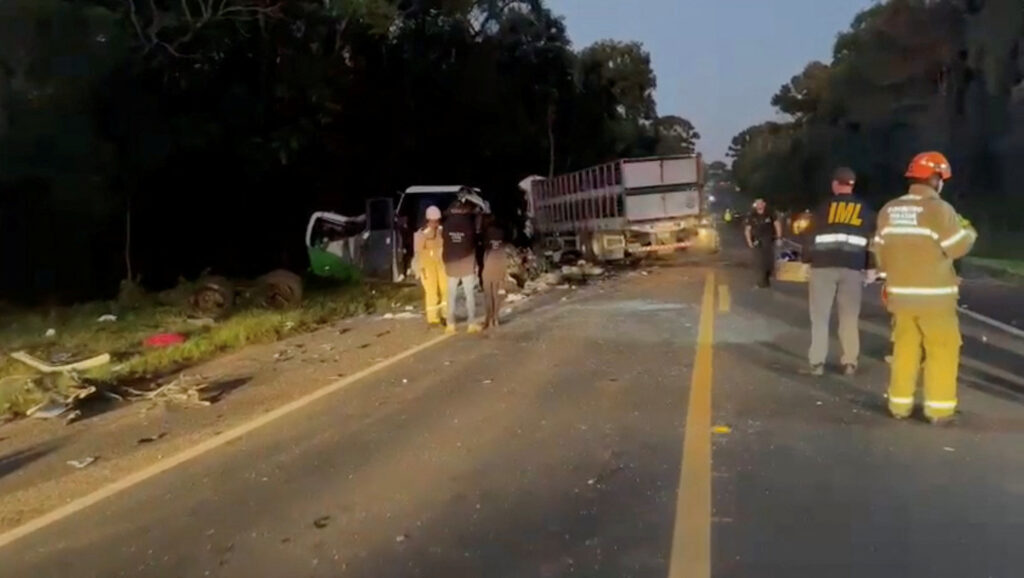 Aftermath of deadly collision in Brazil