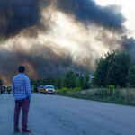 Aftermath of a Russian missile attack in Kyiv region