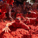 Annual „La Tomatina“ food fight festival in Bunol