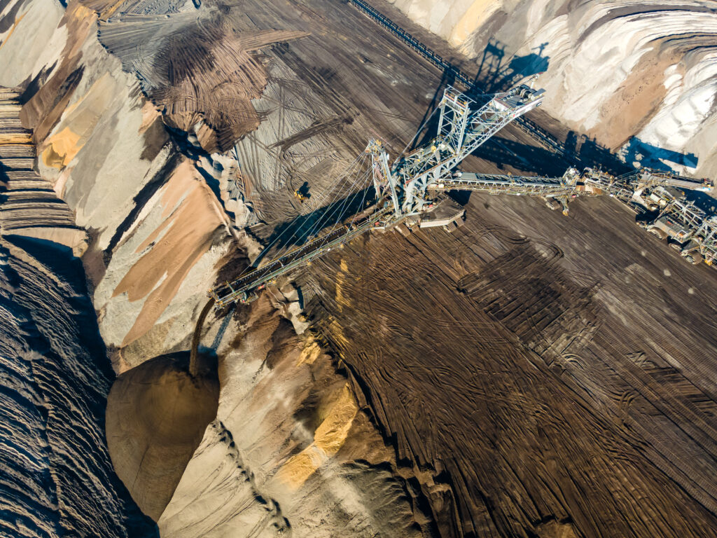 Mining equipment in a brown coal open pit mine near Garzweiler,