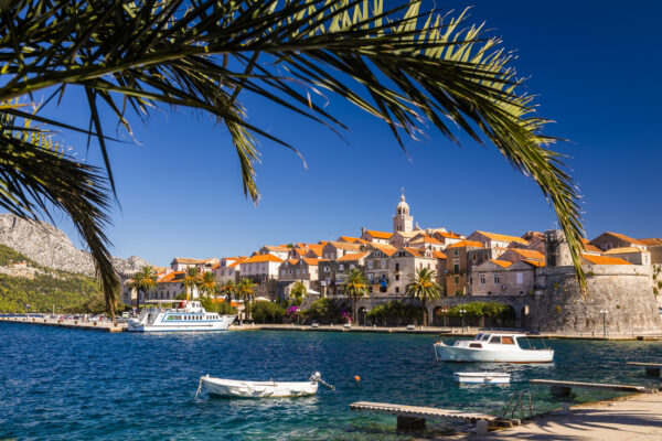 View of Korcula old town on Korcula island, Croatia