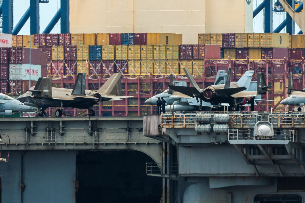 USS Abraham Lincoln docks at Laem Chabang Port in Chonburi province