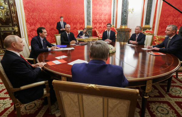 Russian President Vladimir Putin meets with U.S. special representatives Steve Witkoff and Jared Kushner in Moscow