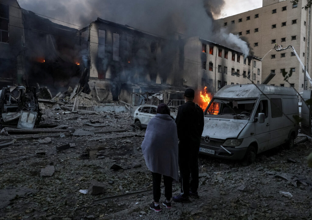 Russian missile strike in Kyiv