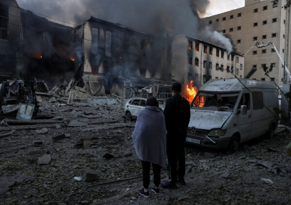 Russian missile strike in Kyiv