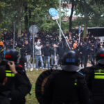 Far-right activists gather for a demonstration in The Hague