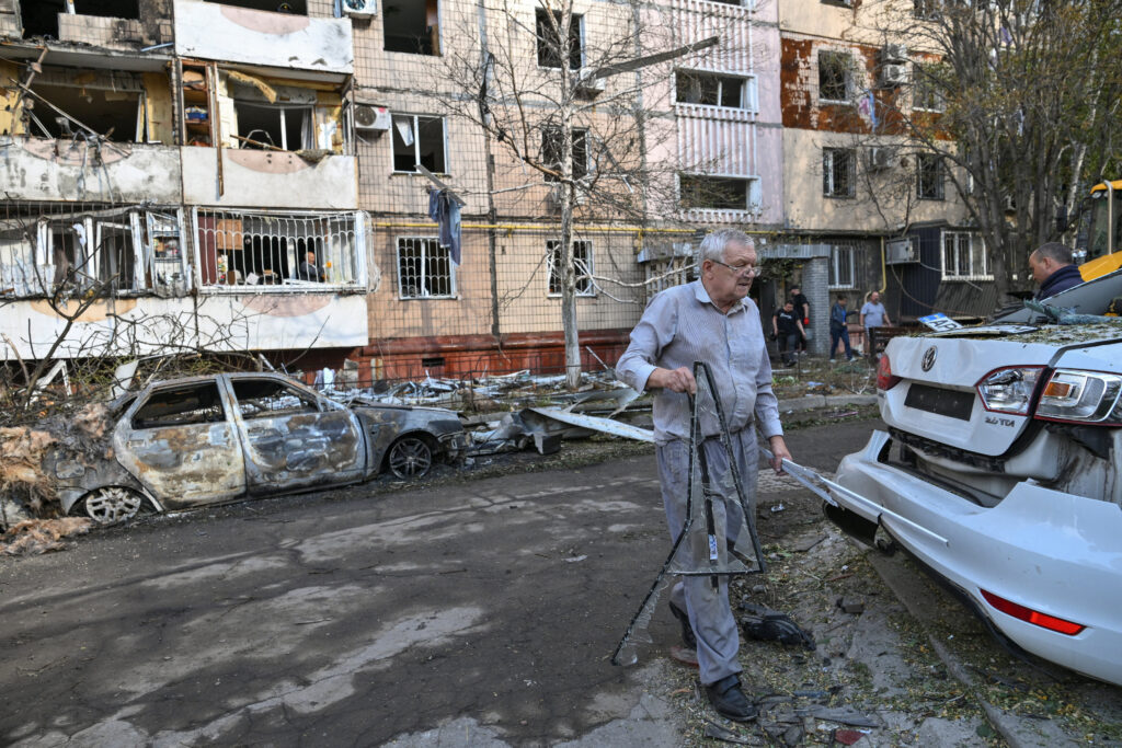 Aftermath of a Russian drone attack in Zaporizhzhia
