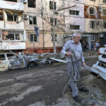 Aftermath of a Russian drone attack in Zaporizhzhia