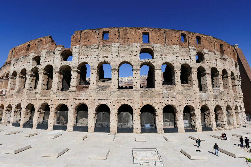 FILE PHOTO: The restored southern ambulatory areas of the Colosseum, in Rome