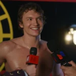 Connor Storrie as Ilya Rozanov in Heated Rivalry.